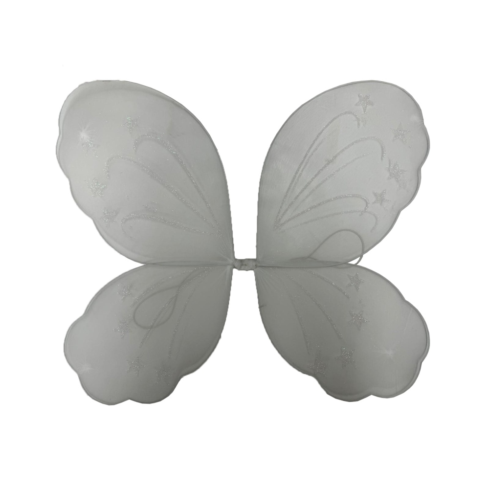 Zac's Alter Ego - Very Large Fairy Butterfly with Glitter Star Design Wings - White